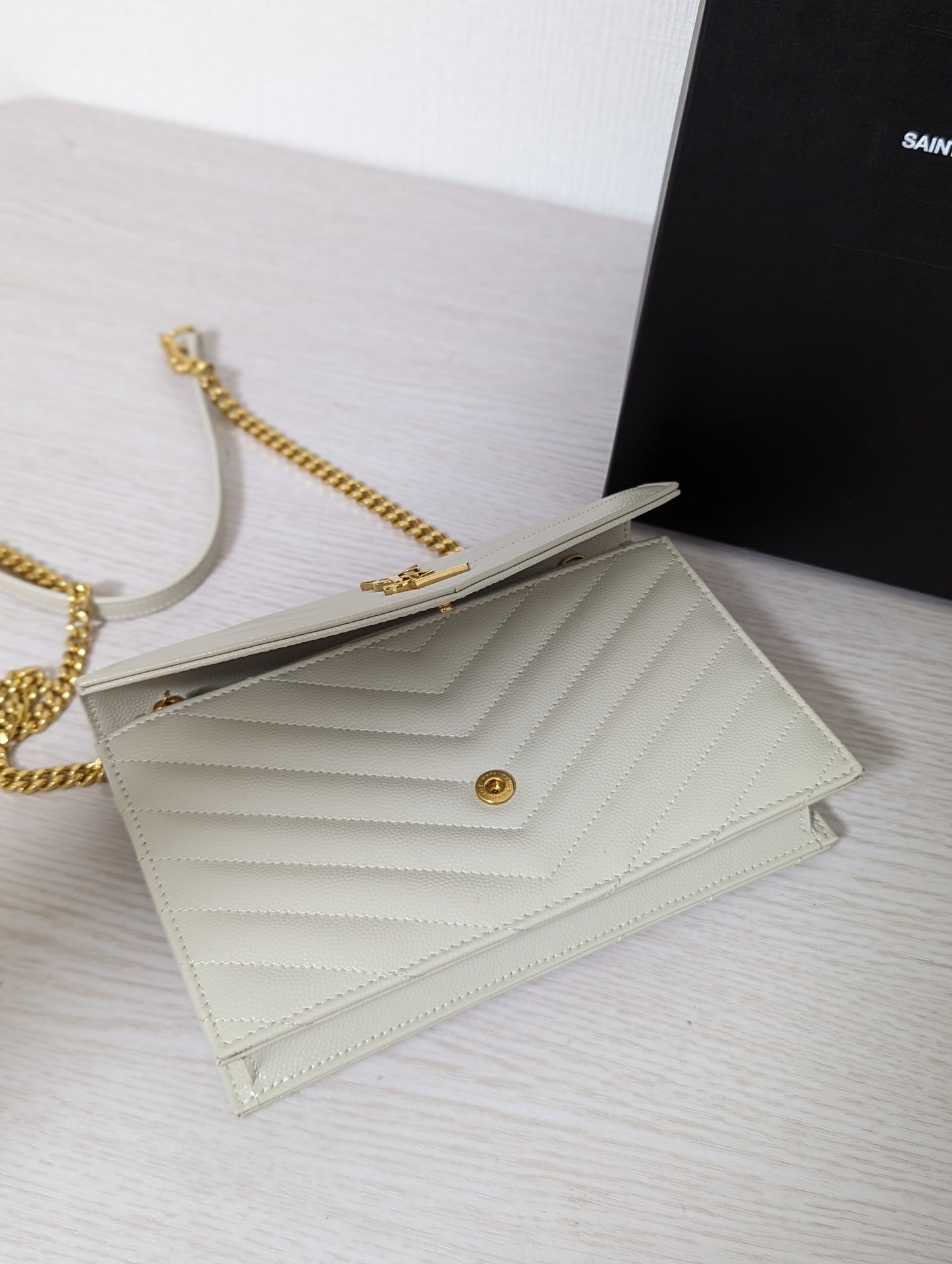 Cassandre Matelassé Leather Wallet on Chain