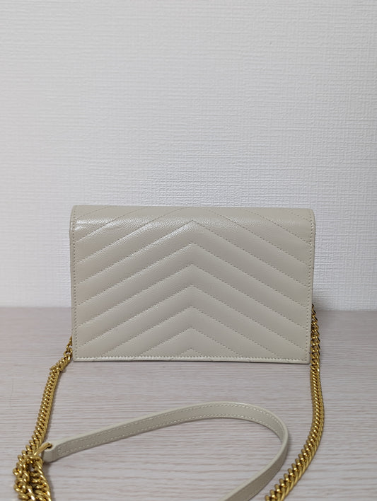 Cassandre Matelassé Leather Wallet on Chain