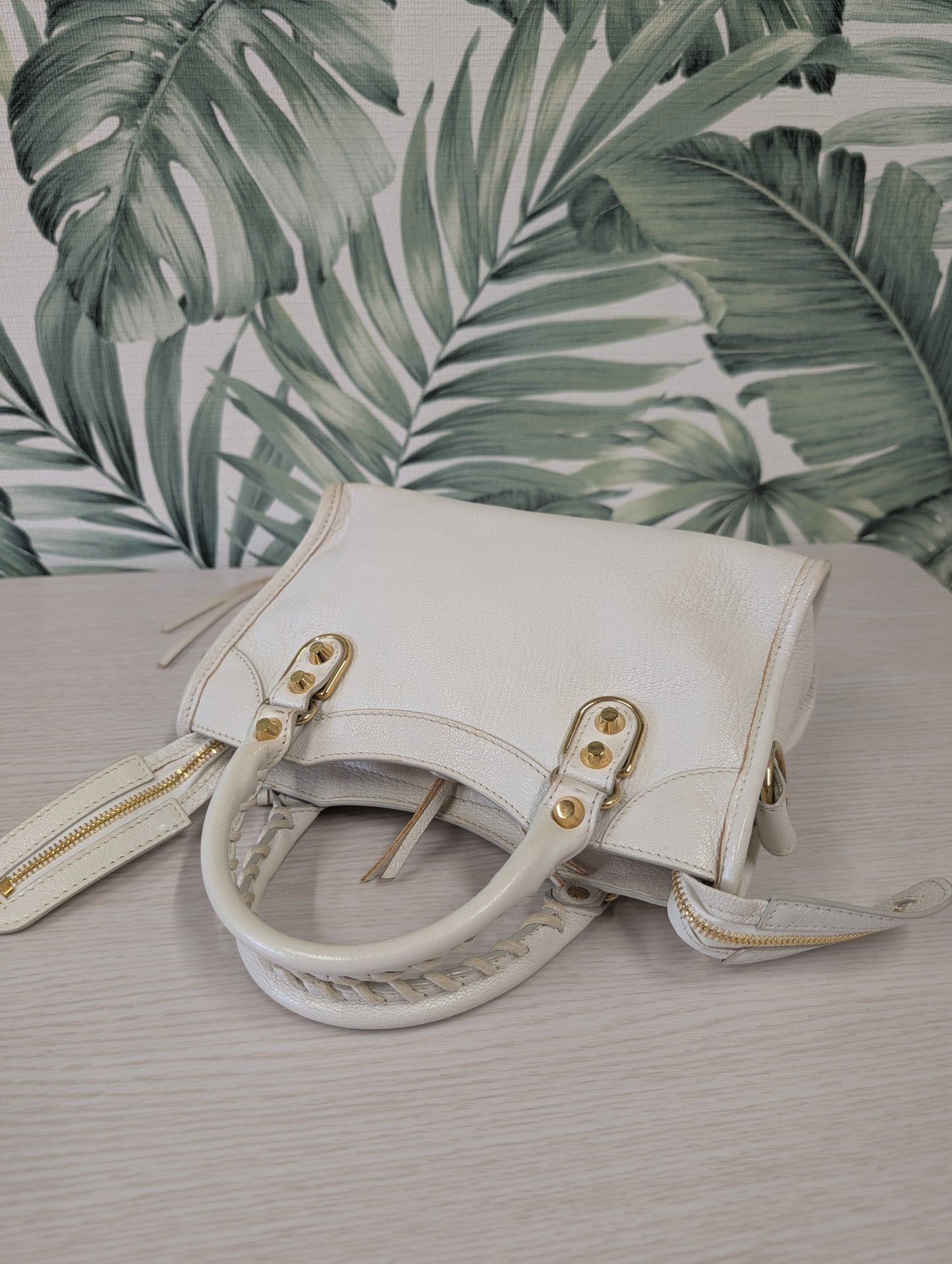 Chevre Gold Metallic Edge Hardware City Mini