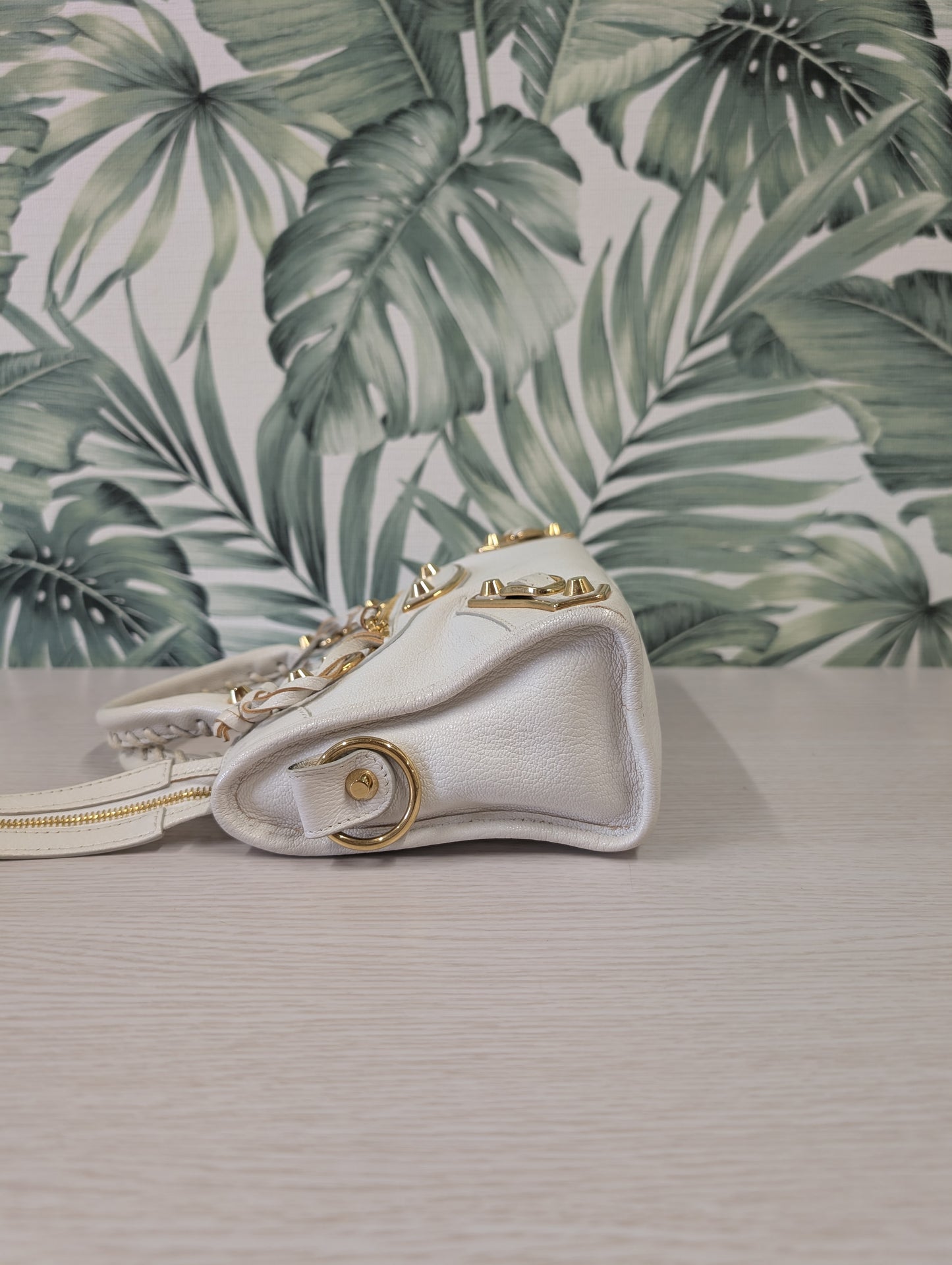 Chevre Gold Metallic Edge Hardware City Mini