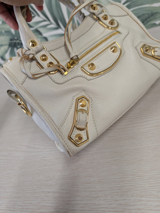 Chevre Gold Metallic Edge Hardware City Mini