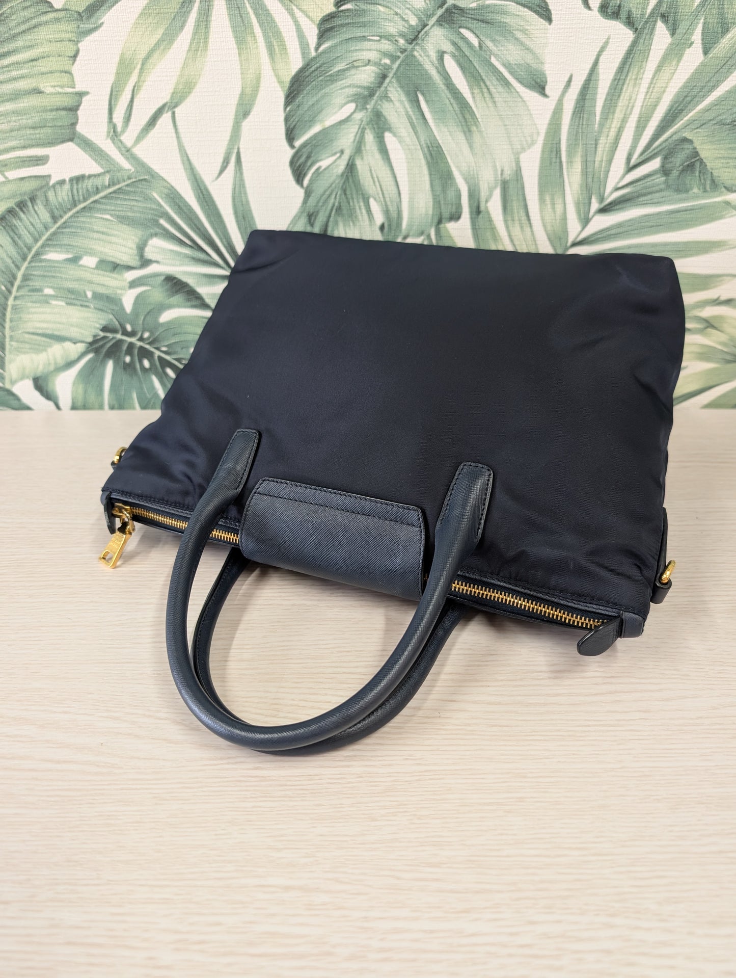 Tessuto Nylon and Saffiano Leather Tote Large