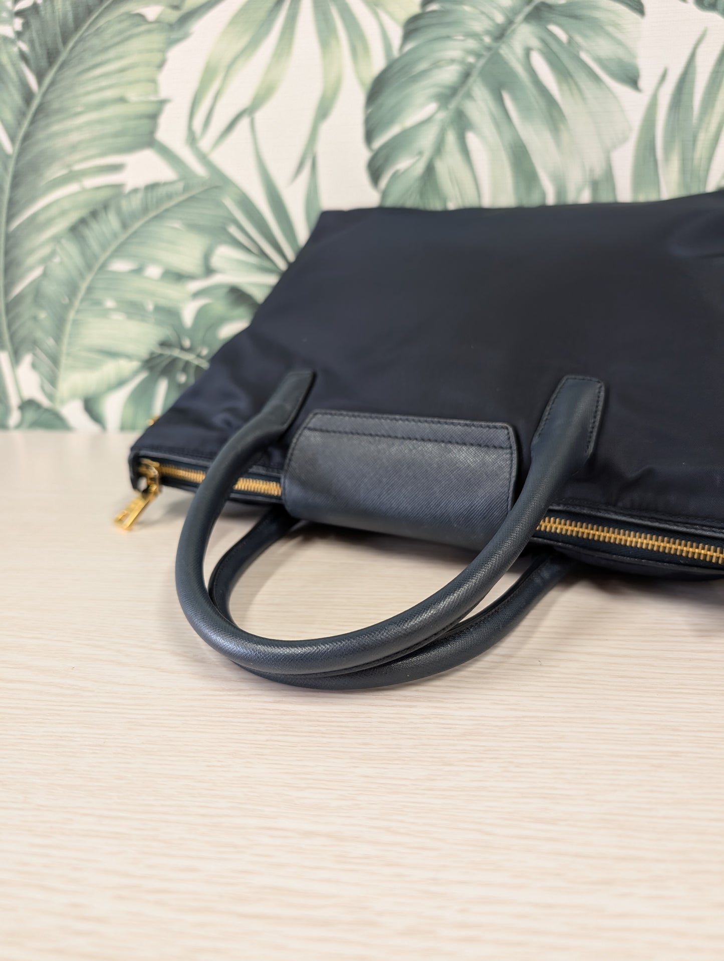Tessuto Nylon and Saffiano Leather Tote Large