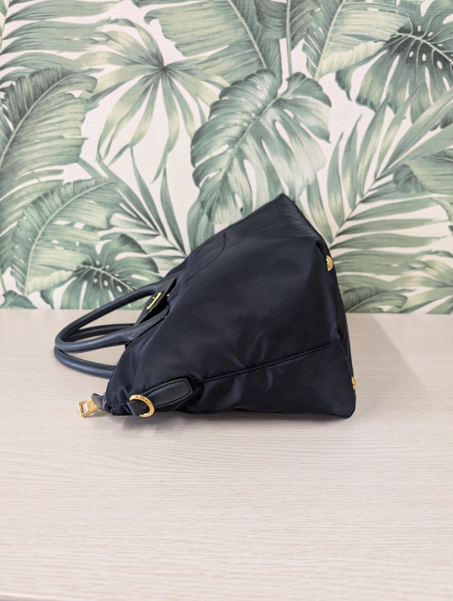 Tessuto Nylon and Saffiano Leather Tote Large