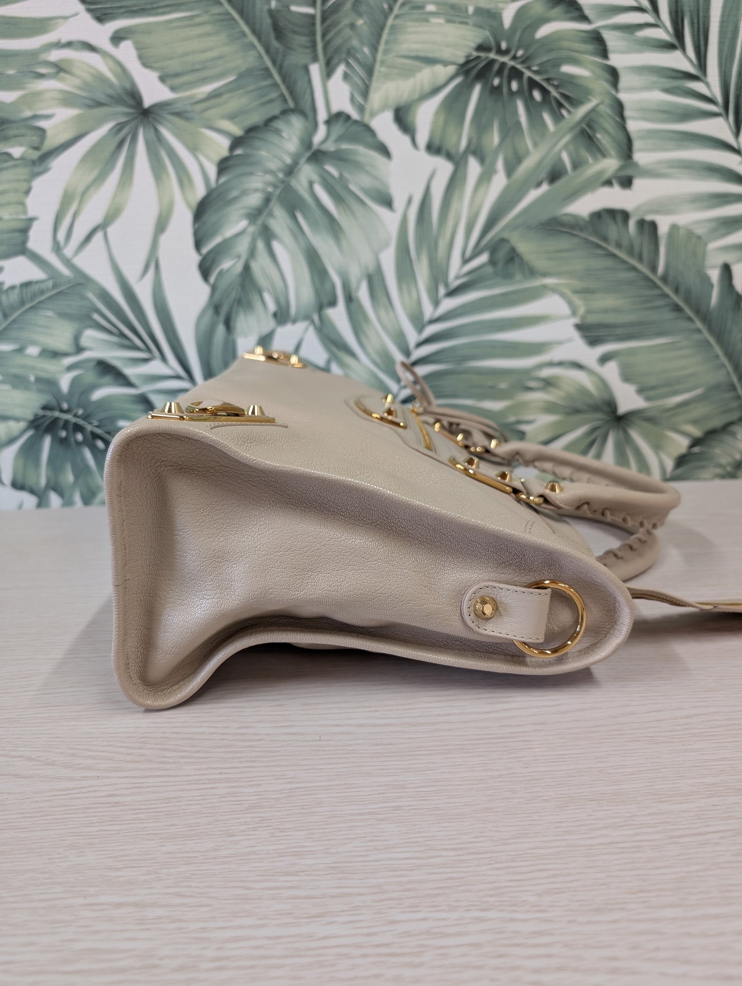 Chevre Gold Metallic Edge Hardware City Medium