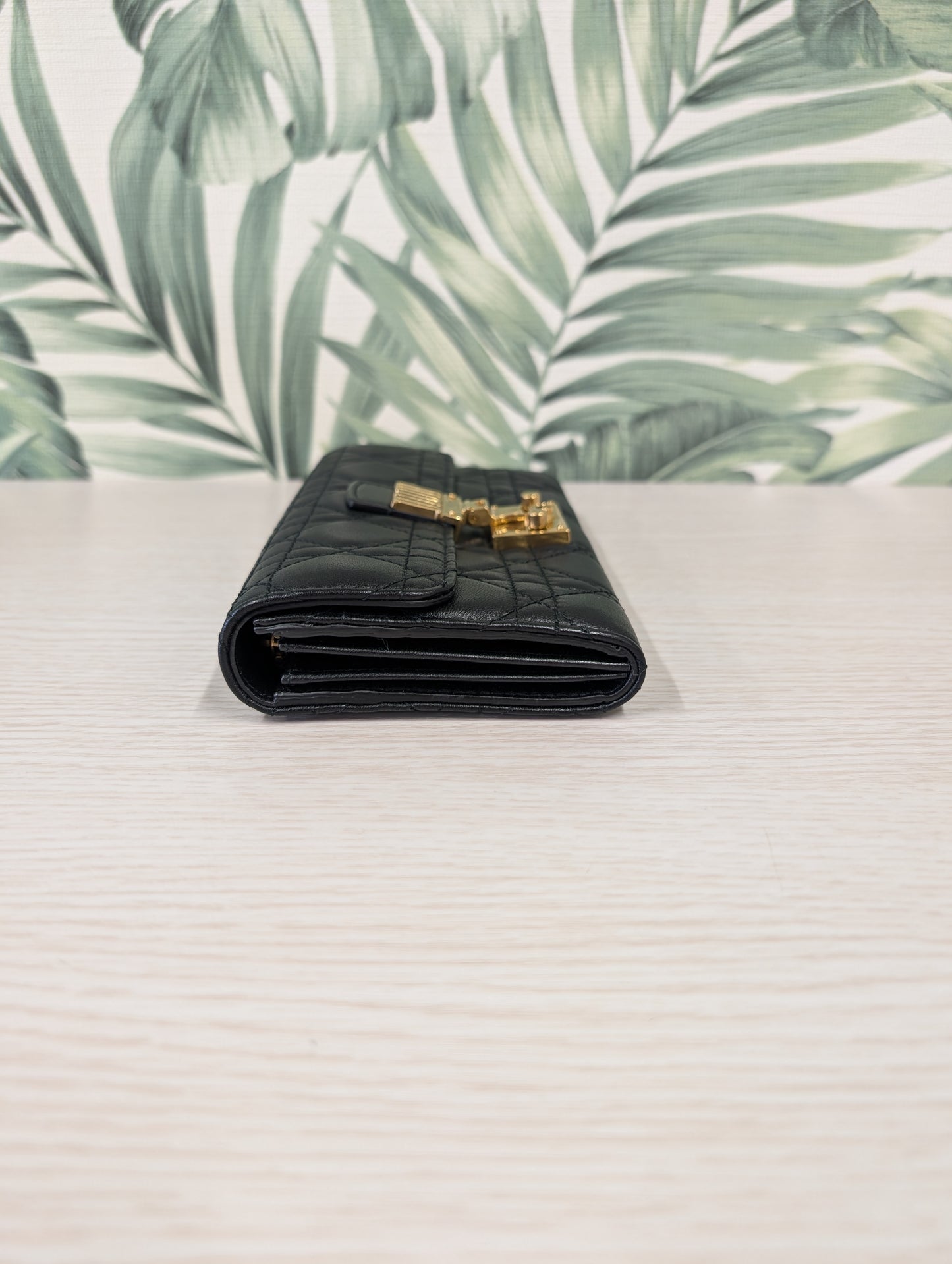 Cannage Quilted Lambskin Leather DiorAddict Continental Wallet