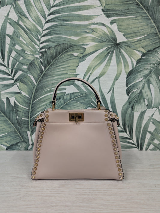 Vitello Seta Shiny Nappa Scalloped Studded Peekaboo Mini