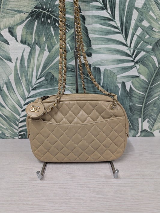 Vintage Quilted Lambskin Camera Bag Small