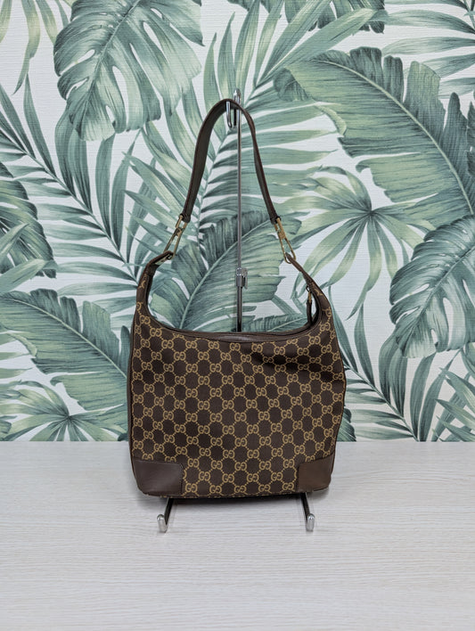 Vintage Hobo canvas and leather monogram