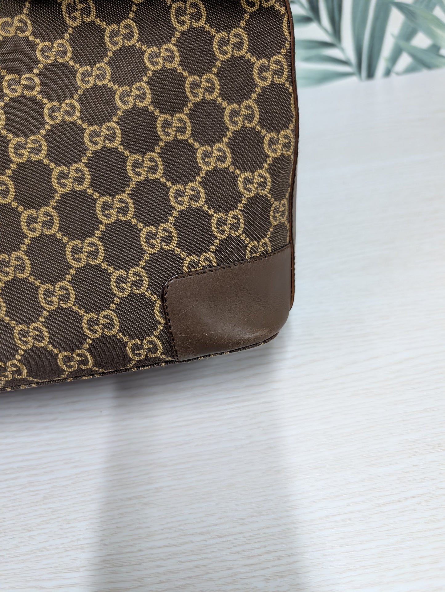 Vintage Hobo canvas and leather monogram
