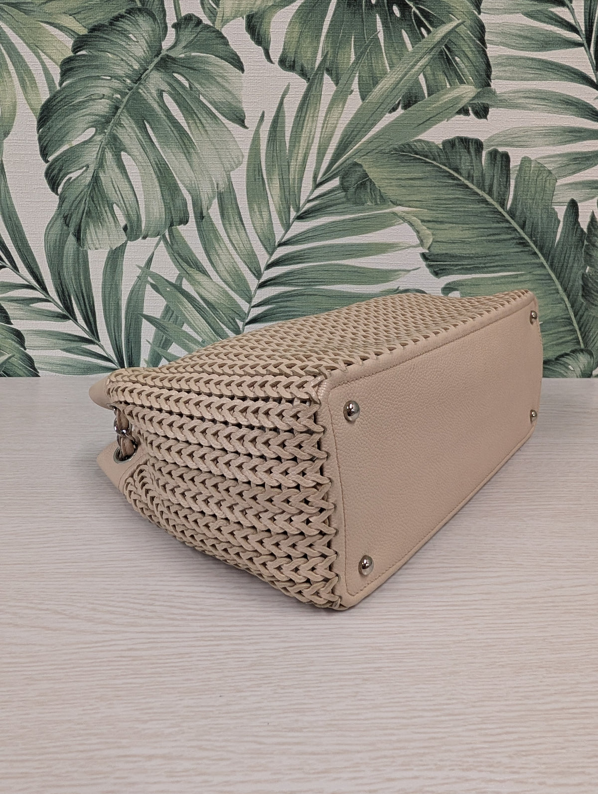 CC Charm Tote Woven Caviar Large
