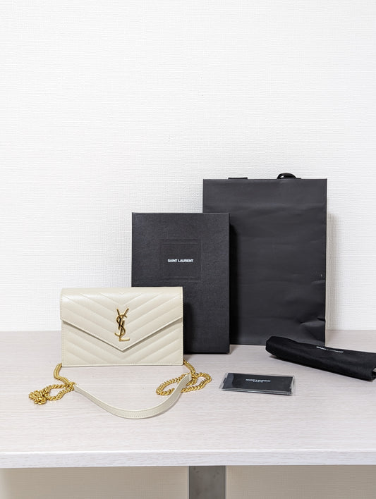 Cassandre Matelassé Leather Wallet on Chain