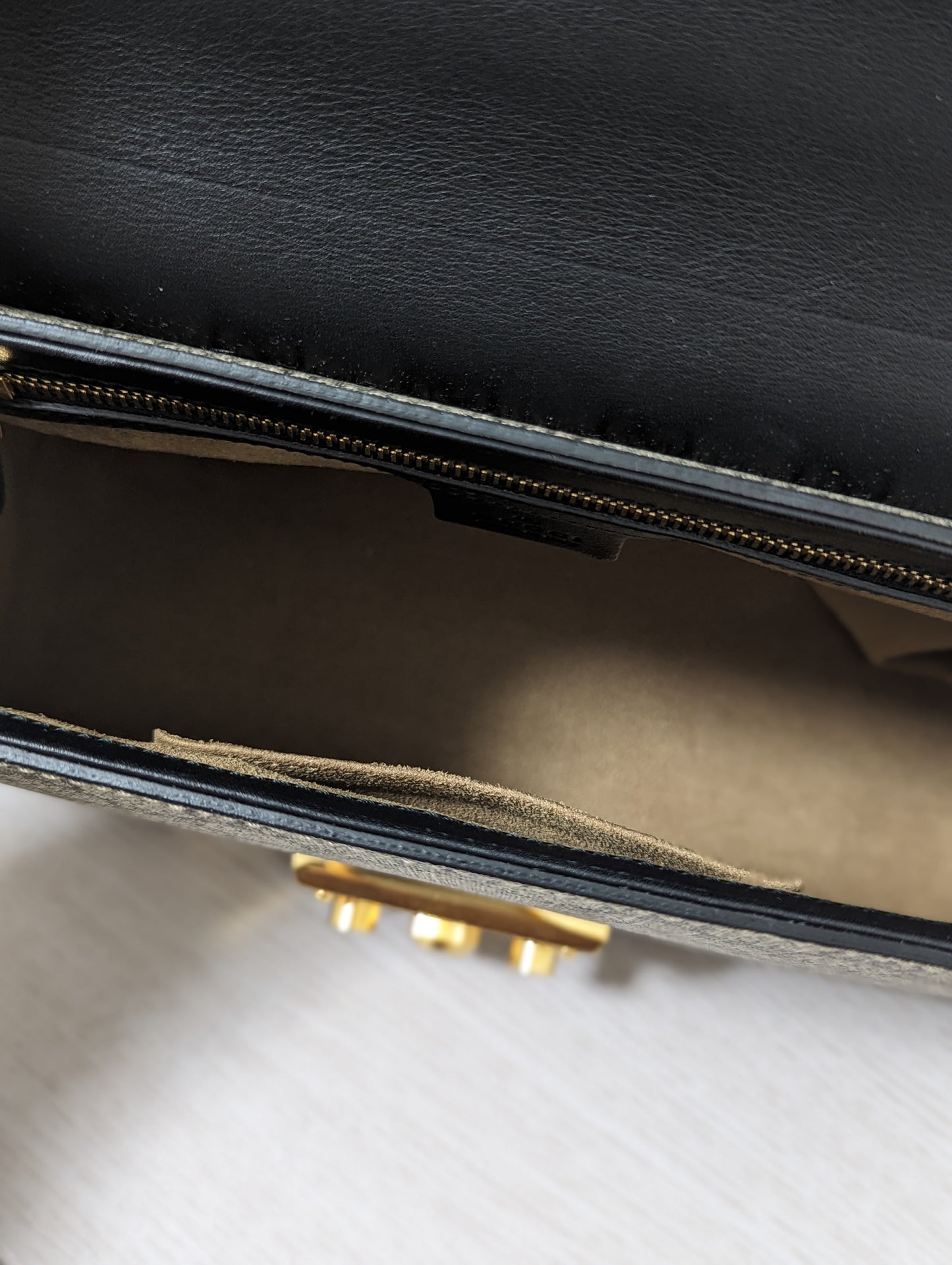 Padlock Gold Chain Bag GG Leather and Canvas