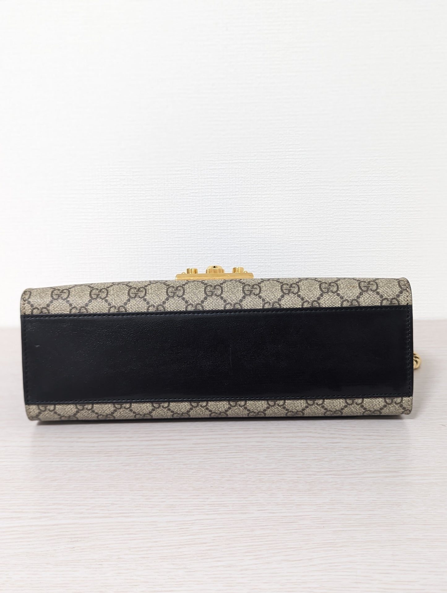 Padlock Gold Chain Bag GG Leather and Canvas