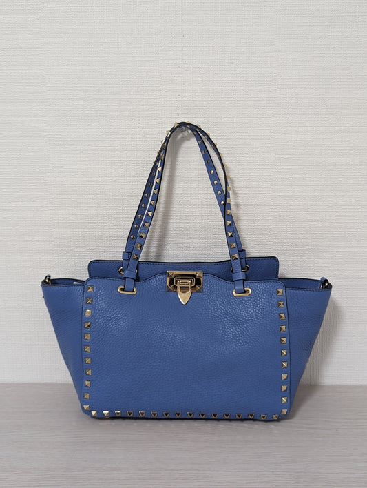 Rockstud Grained Leather Small
