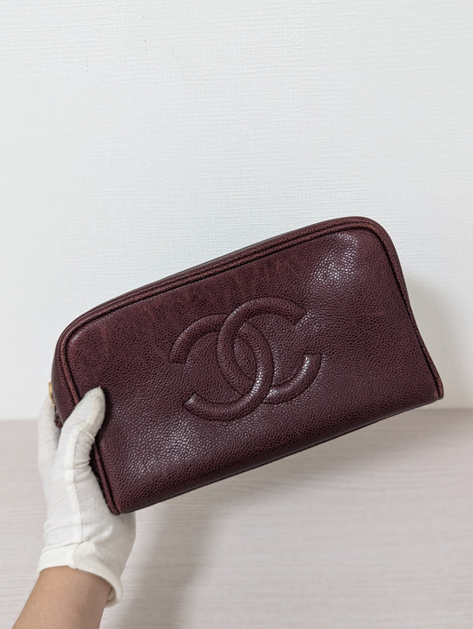 Vintage Embossed Caviar Leather