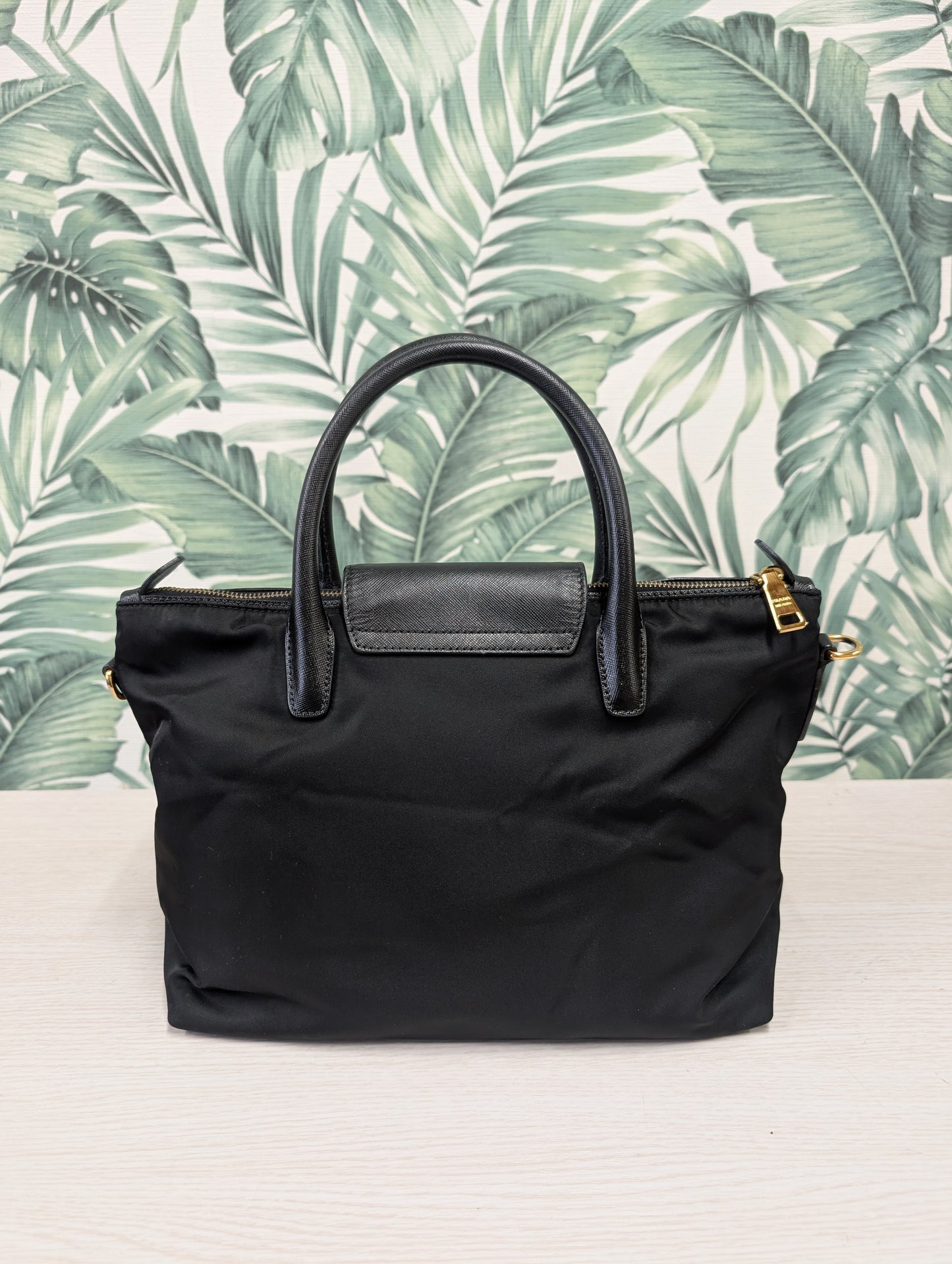 Nylon Convertible Flap Tote Large