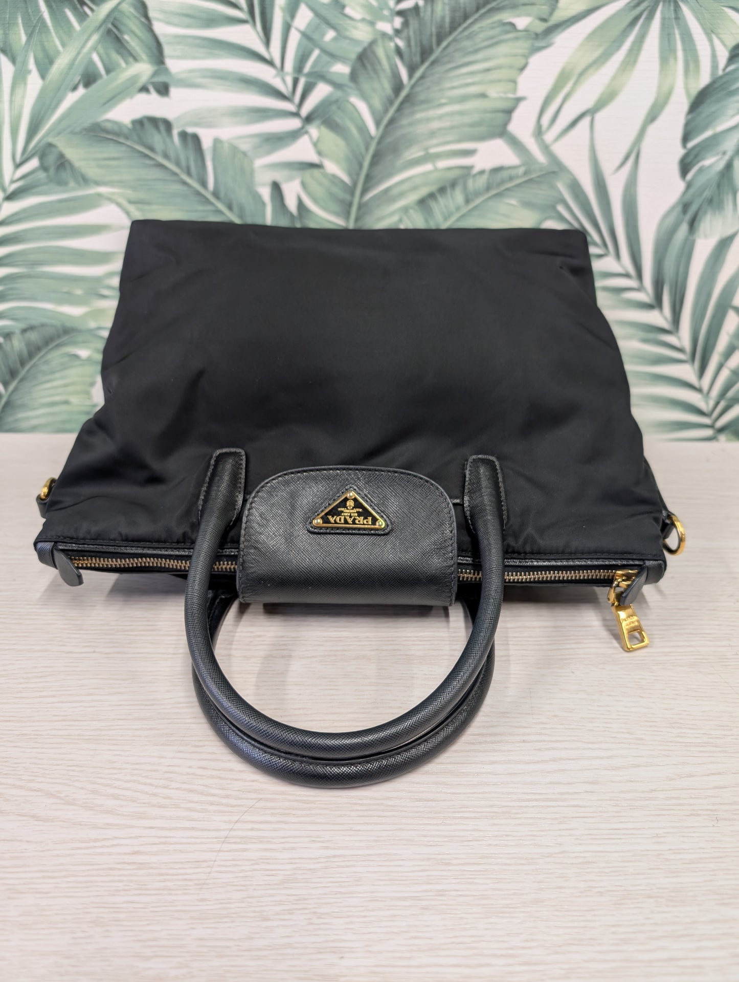 Nylon Convertible Flap Tote Large