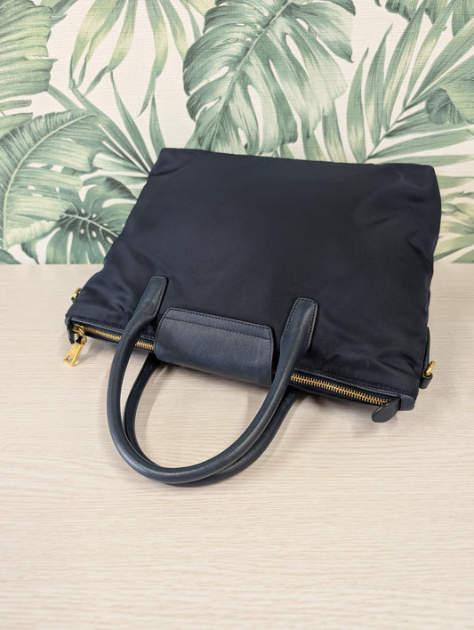 Tessuto Nylon and Saffiano Leather Tote Large