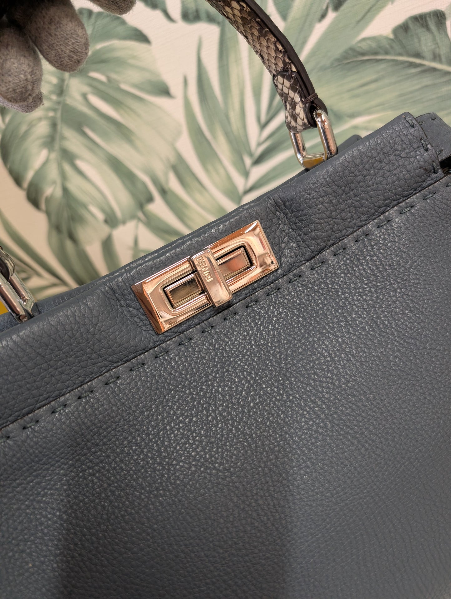 Peekaboo ISeeU Calfskin Python Handle Medium