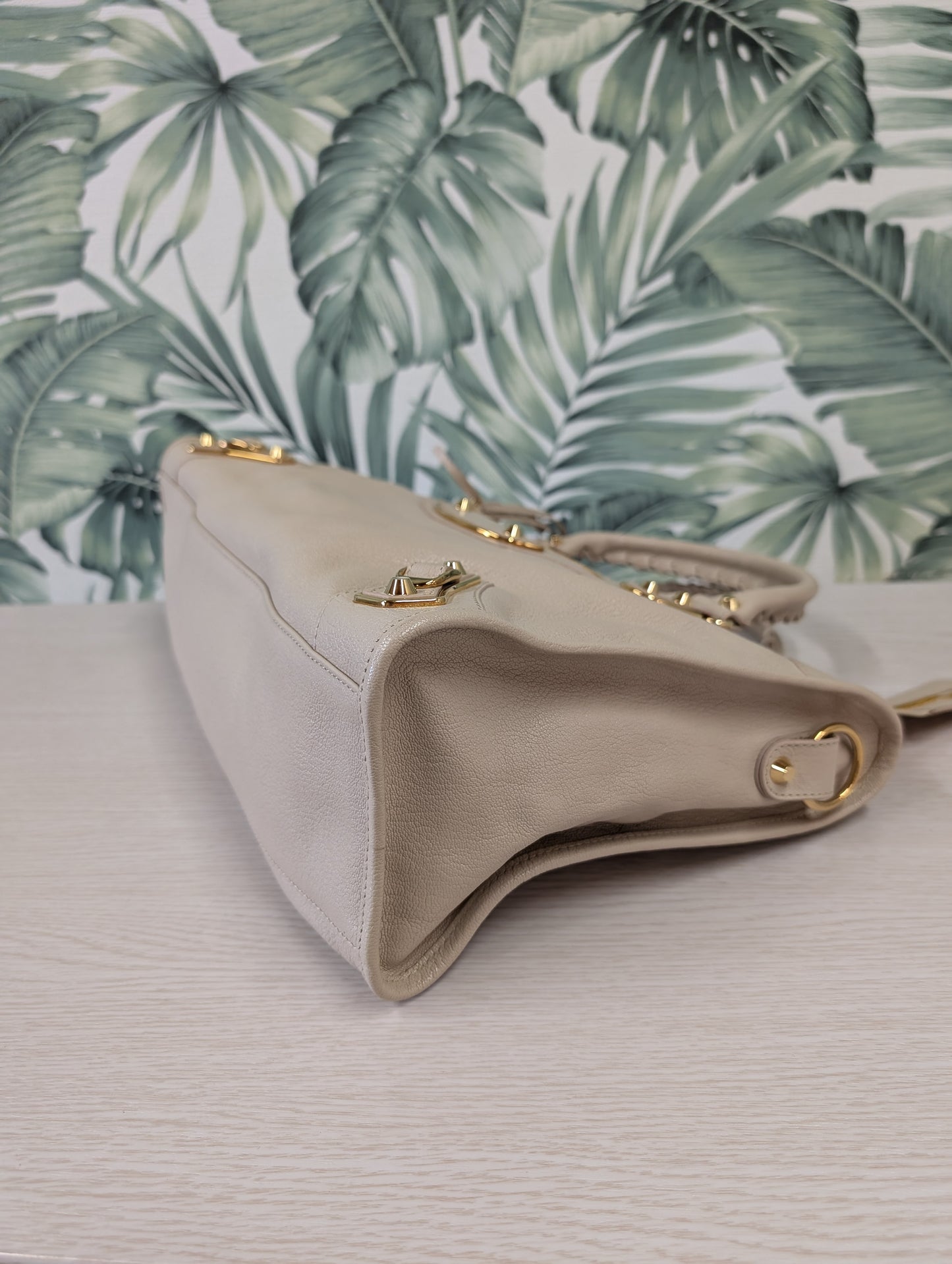 Chevre Gold Metallic Edge Hardware City Medium