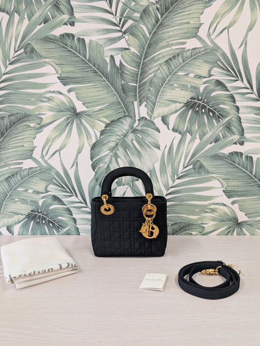 Vintage Lady Dior Quilted Nylon Micro