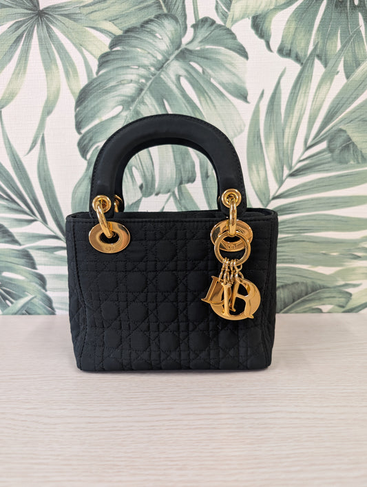Vintage Lady Dior Quilted Nylon Micro