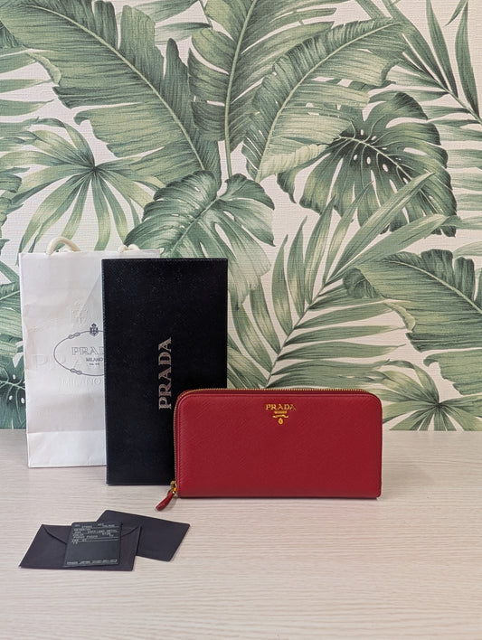 Saffiano Leather Continental Long Wallet