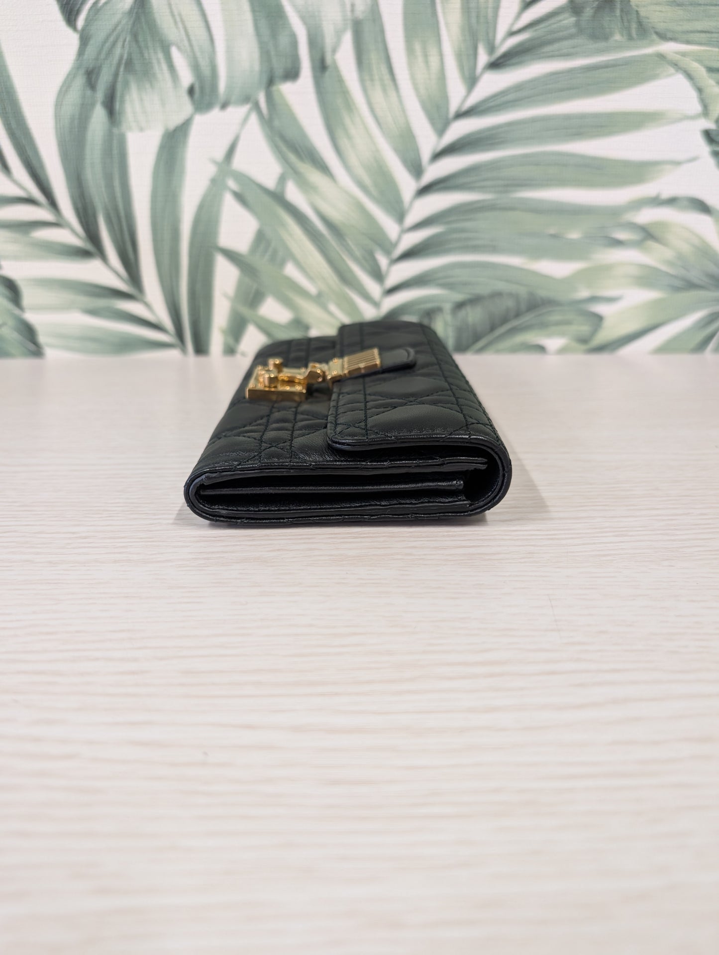 Cannage Quilted Lambskin Leather DiorAddict Continental Wallet