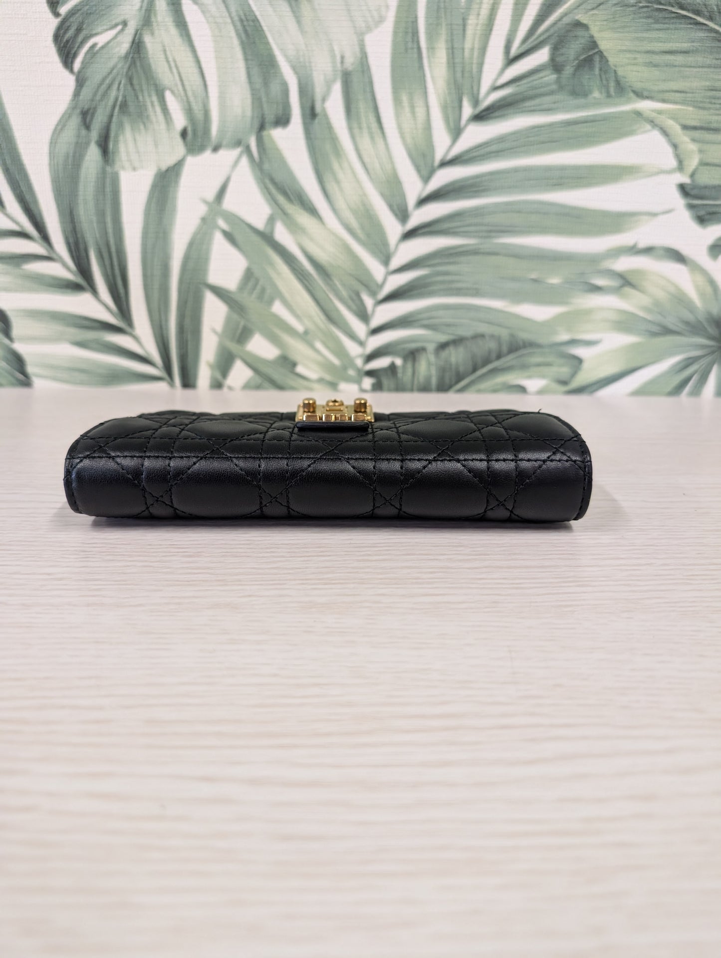 Cannage Quilted Lambskin Leather DiorAddict Continental Wallet