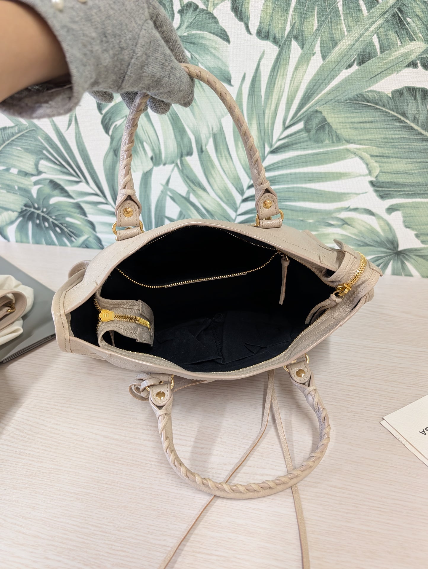 Chevre Gold Metallic Edge Hardware City Small