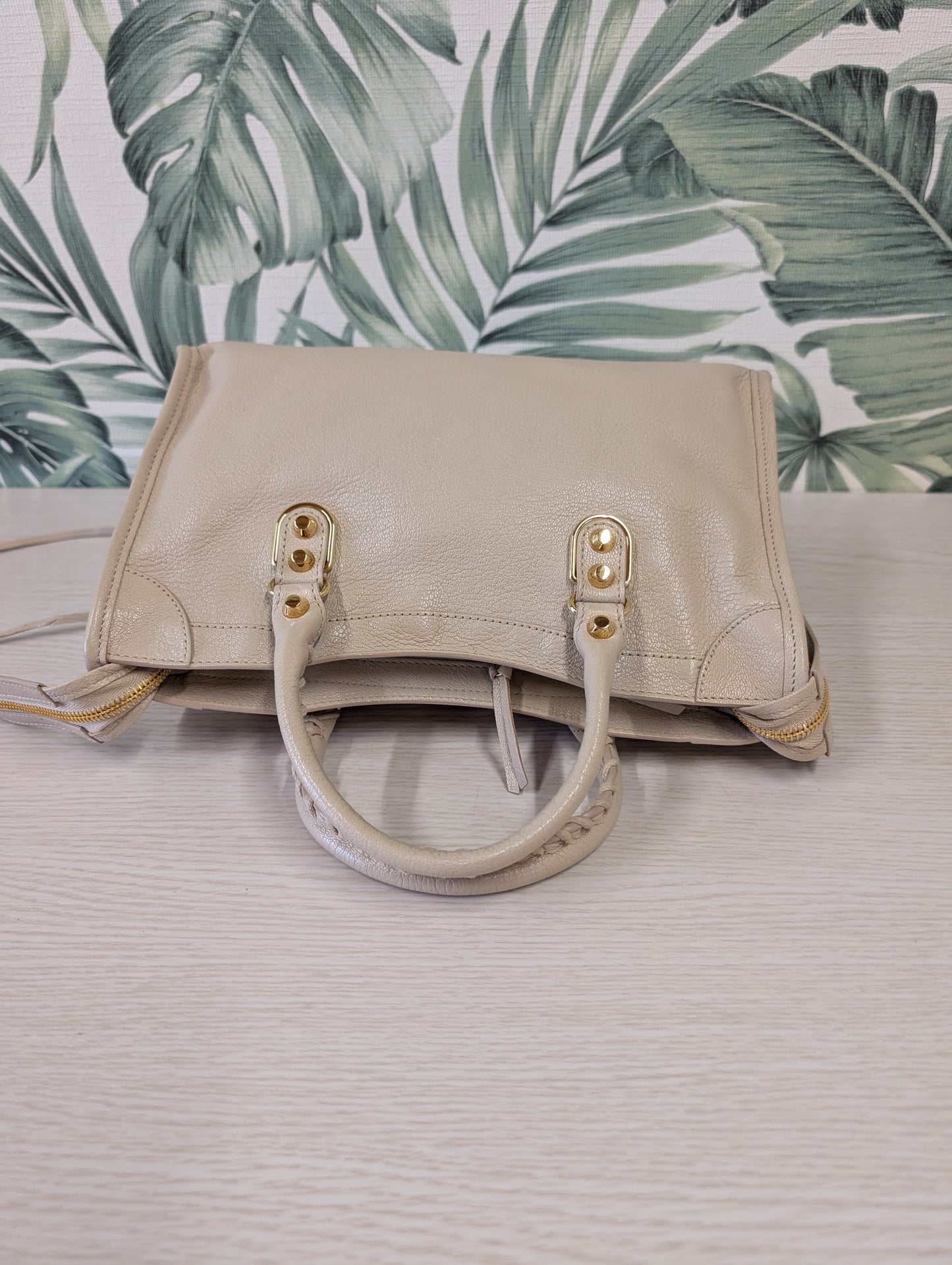 Chevre Gold Metallic Edge Hardware City Small