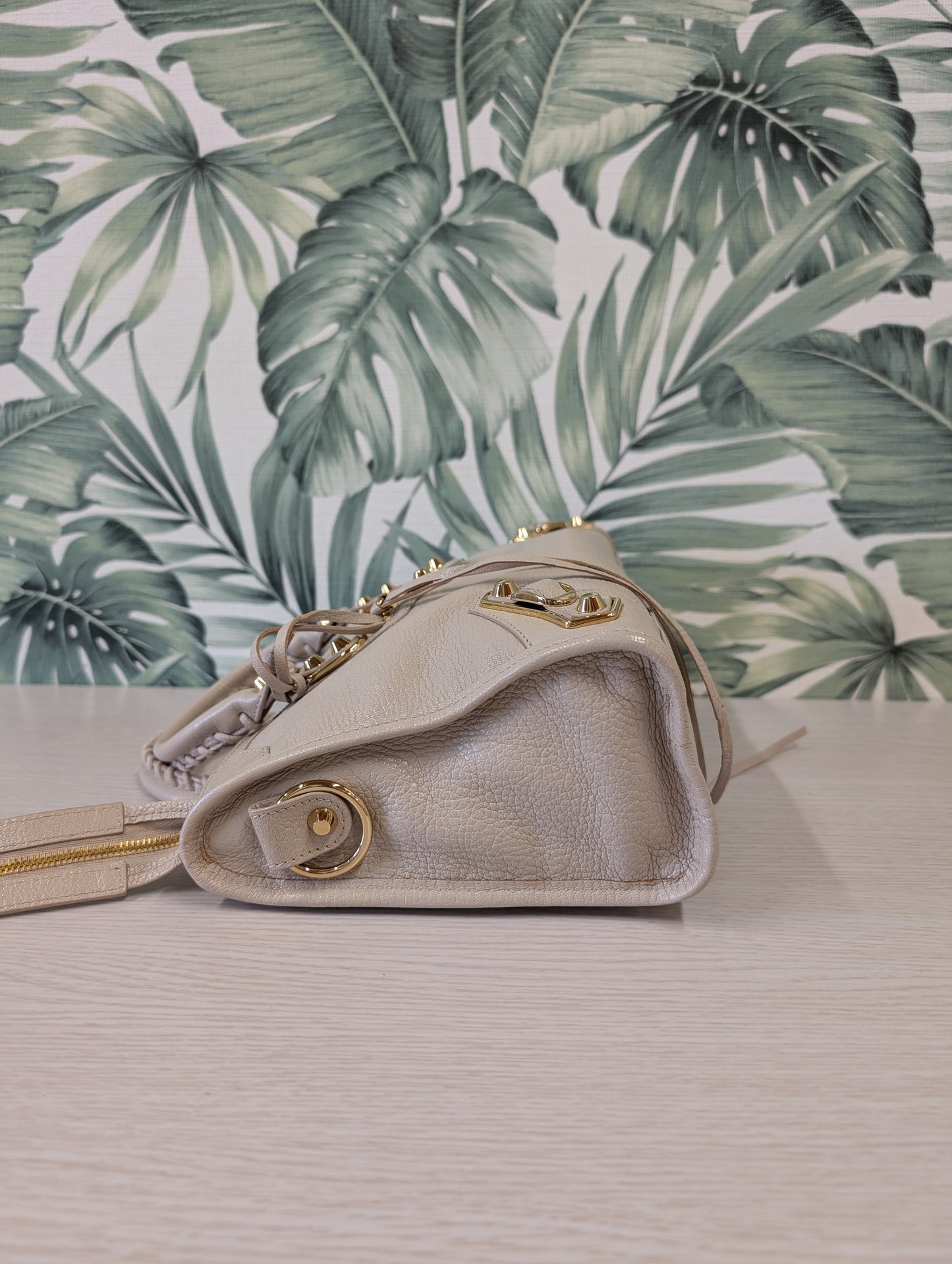 Chevre Gold Metallic Edge Hardware City Small