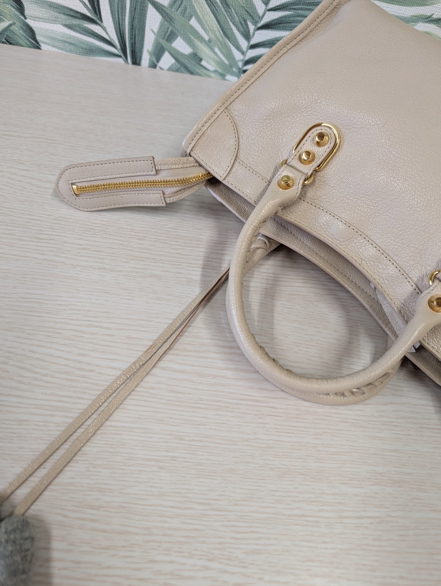 Chevre Gold Metallic Edge Hardware City Small