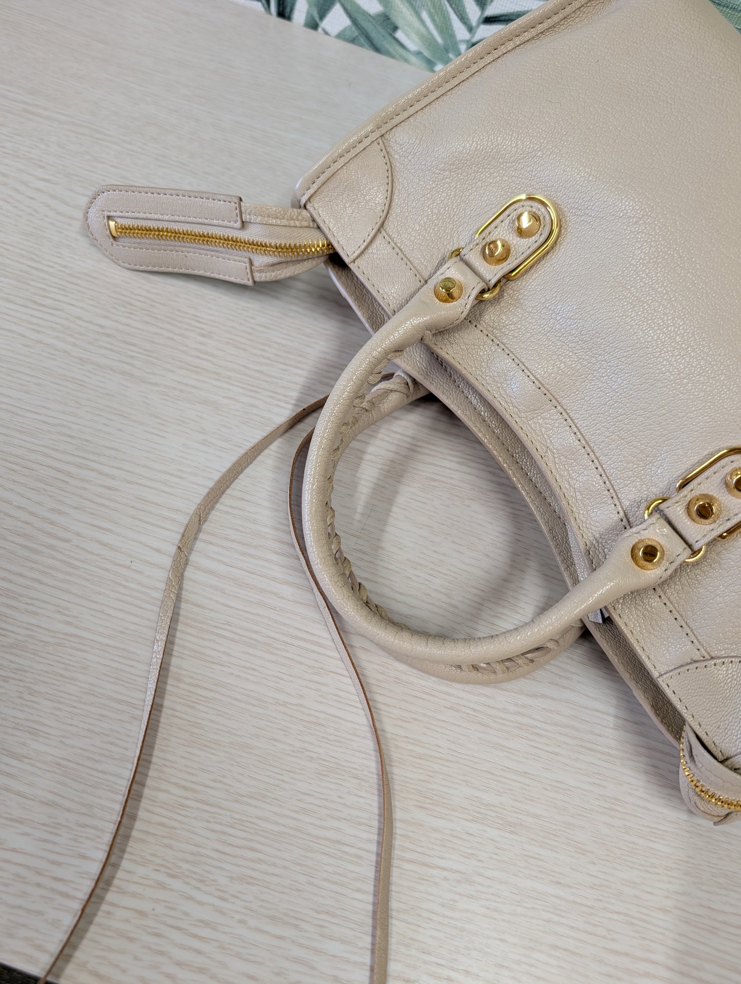 Chevre Gold Metallic Edge Hardware City Small