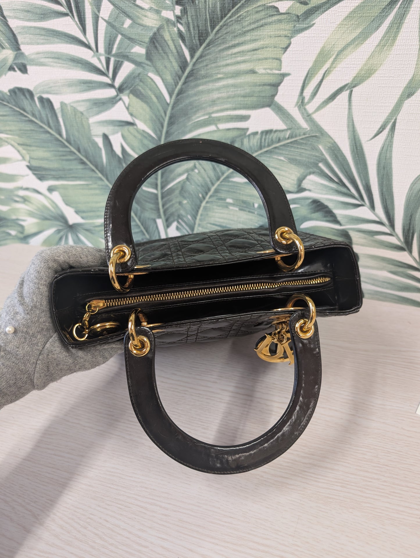 Vintage Lady Dior Enamel Medium