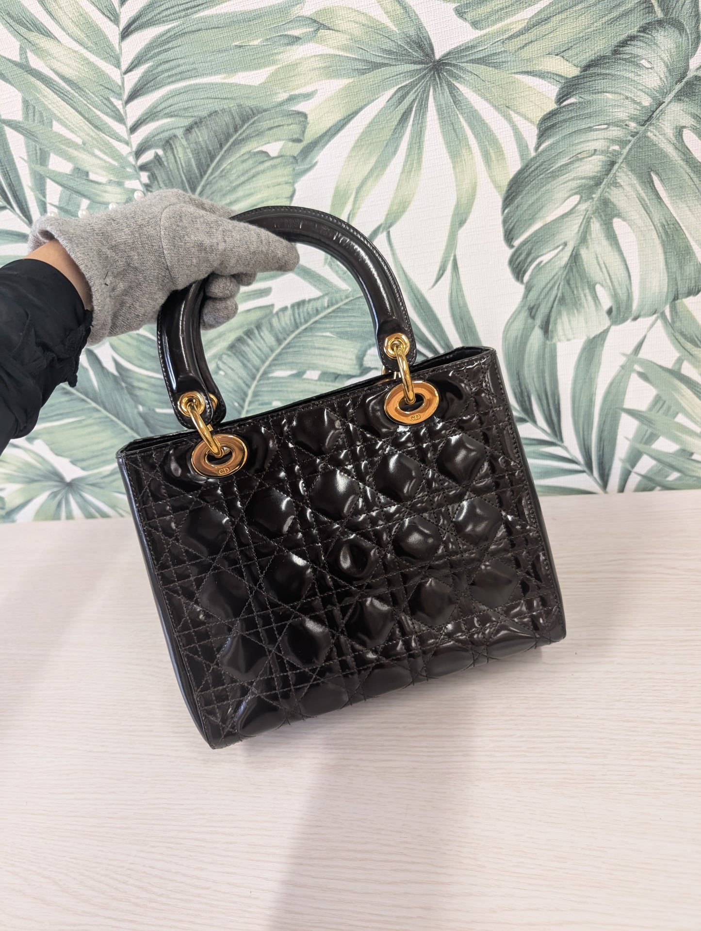 Vintage Lady Dior Enamel Medium
