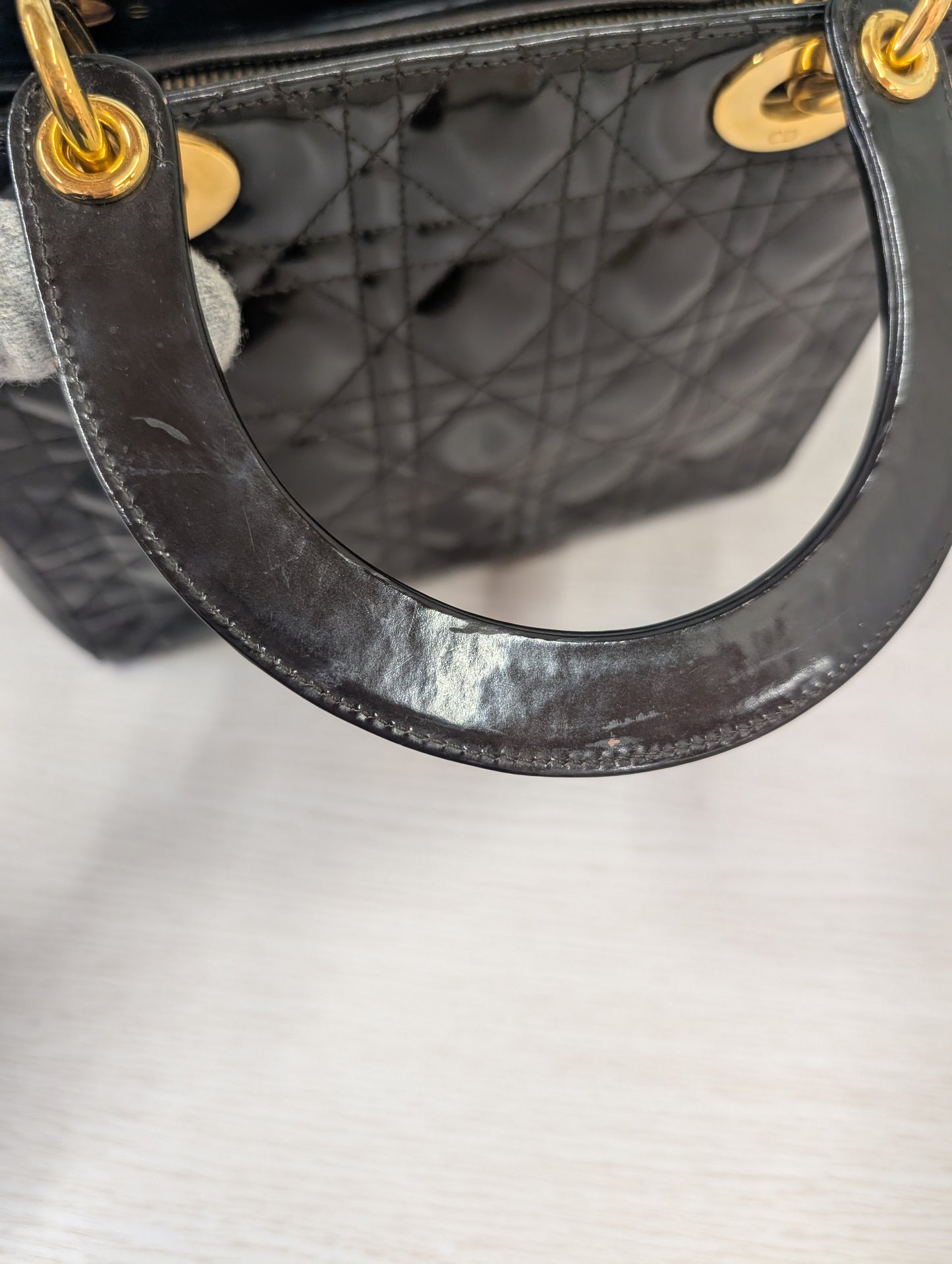 Vintage Lady Dior Enamel Medium