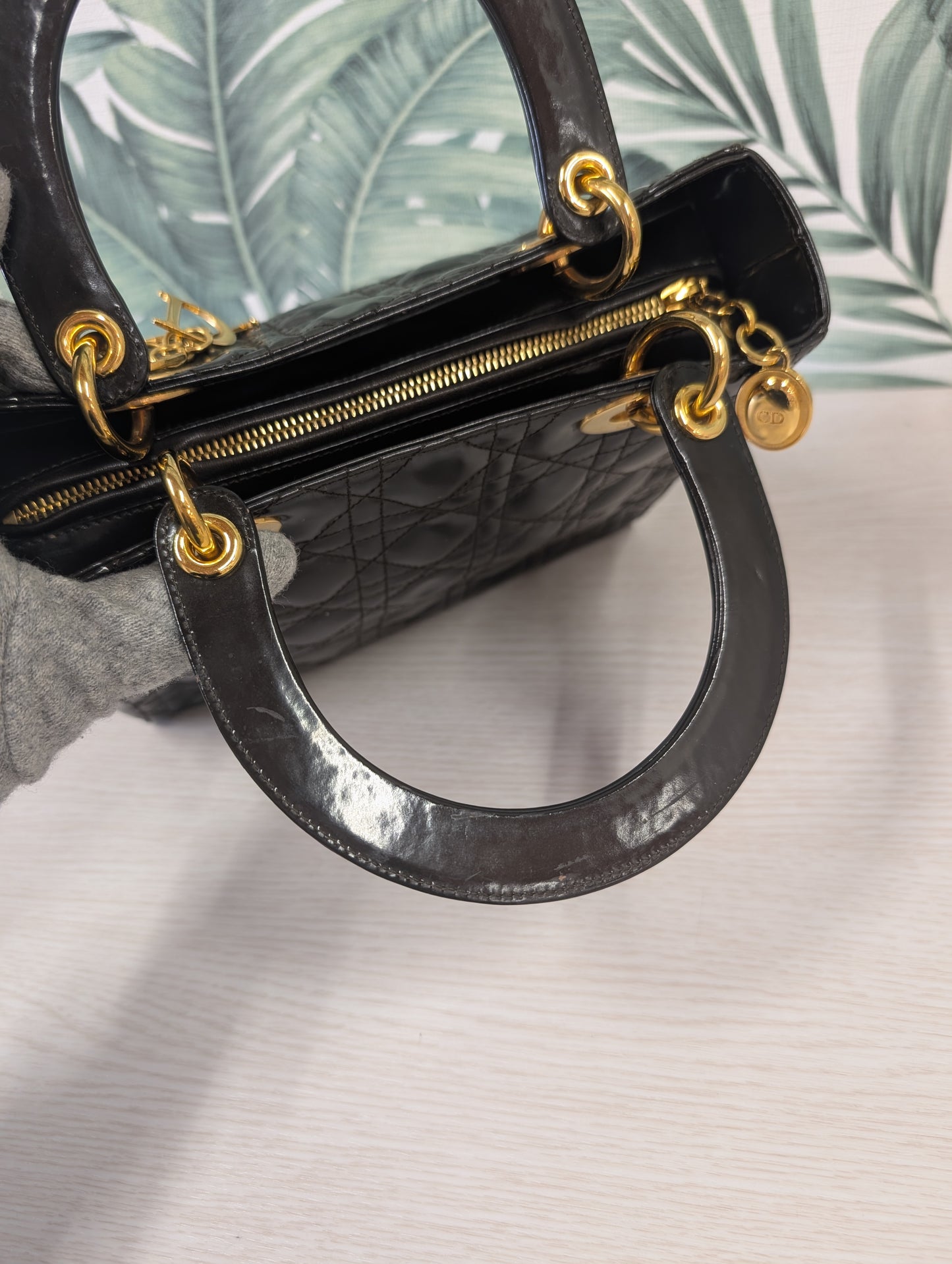 Vintage Lady Dior Enamel Medium