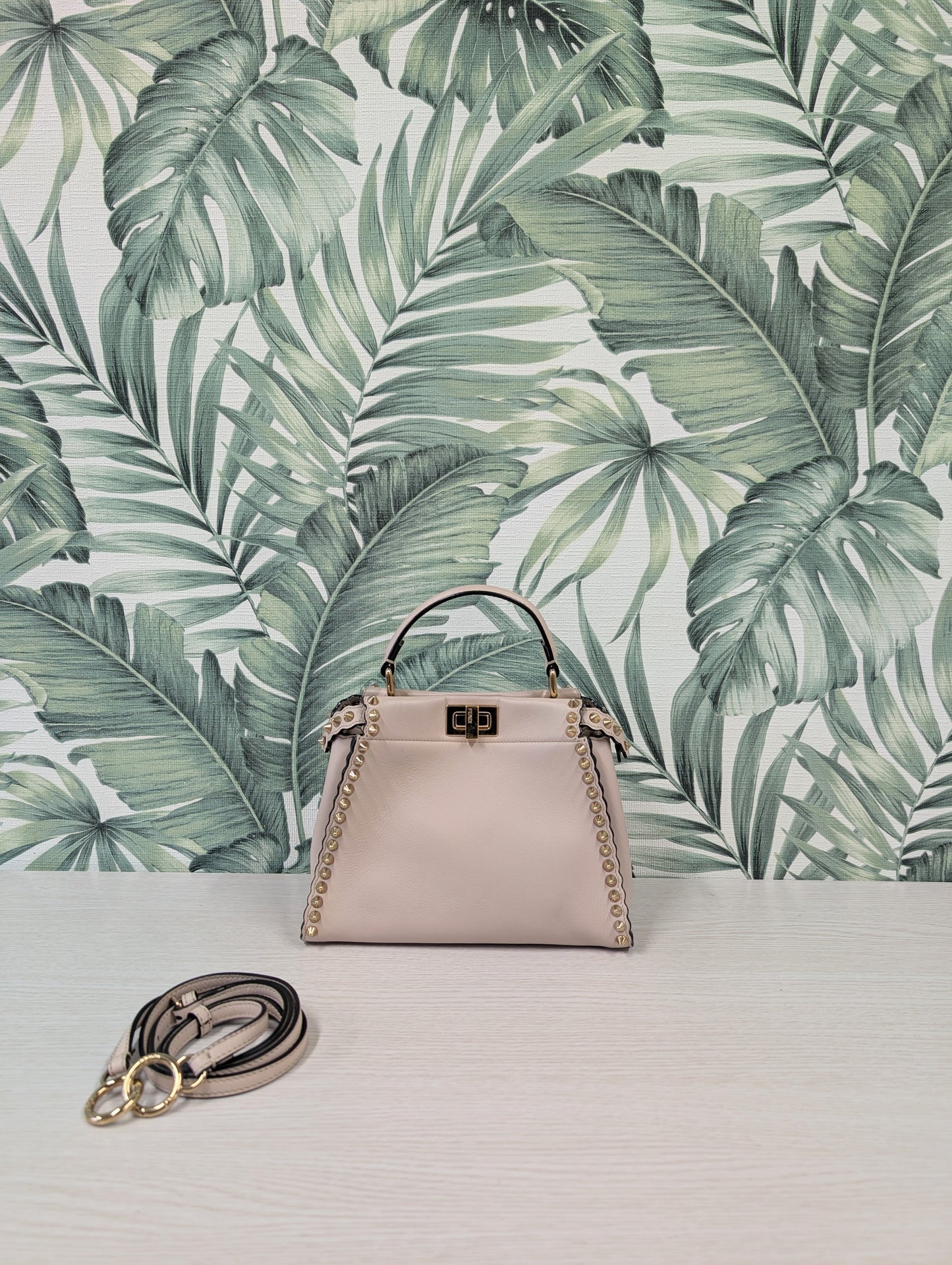 Vitello Seta Shiny Nappa Scalloped Studded Peekaboo Mini