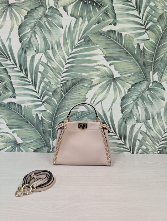 Vitello Seta Shiny Nappa Scalloped Studded Peekaboo Mini