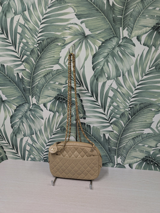 Vintage Quilted Lambskin Camera Bag Small