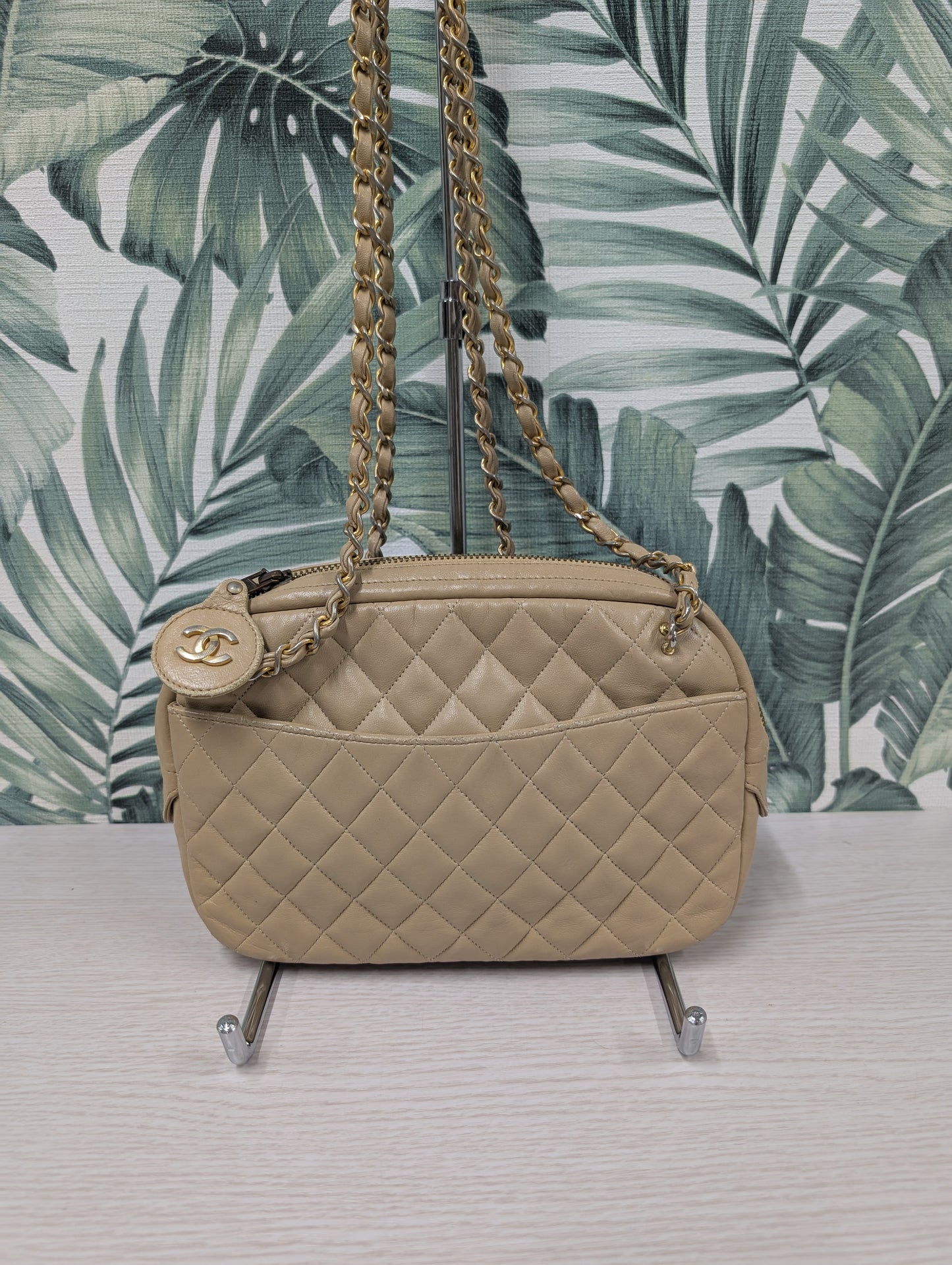 Vintage Quilted Lambskin Camera Bag Small