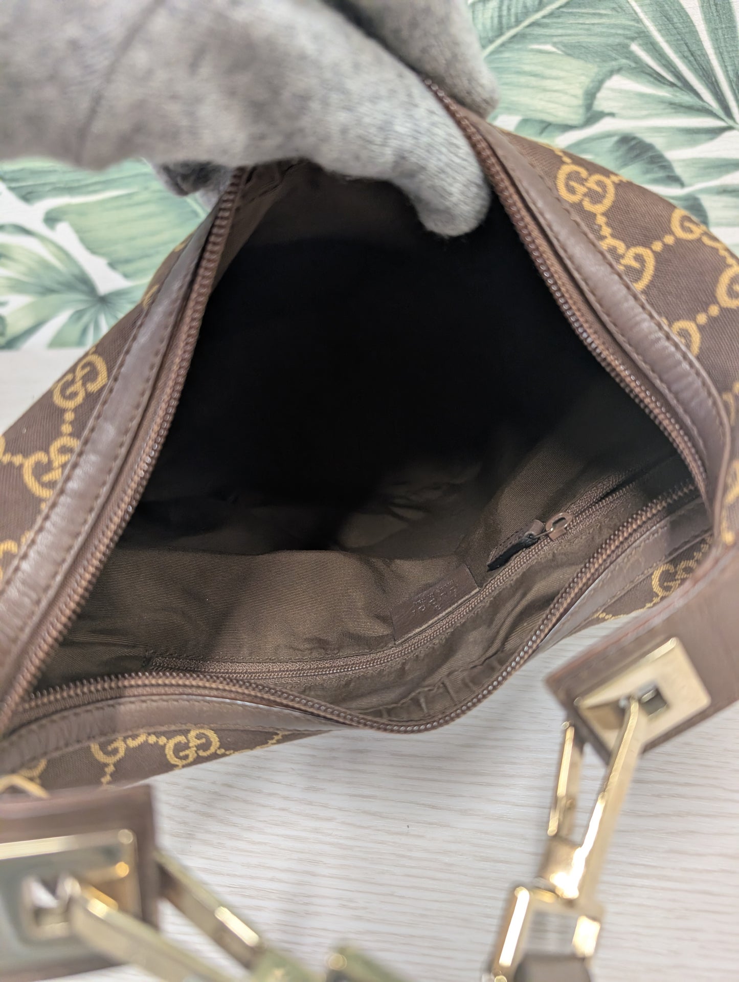 Vintage Hobo canvas and leather monogram