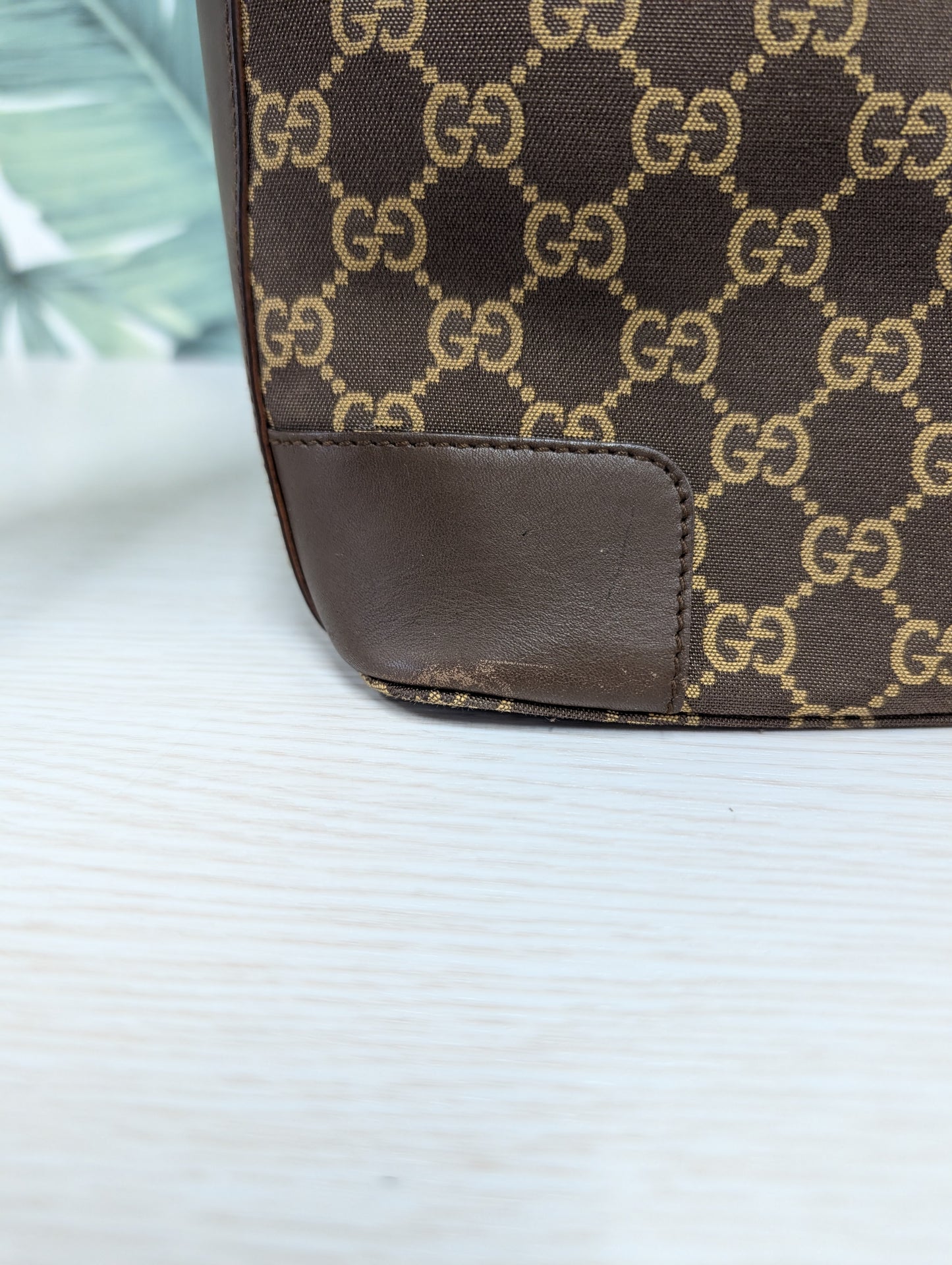 Vintage Hobo canvas and leather monogram