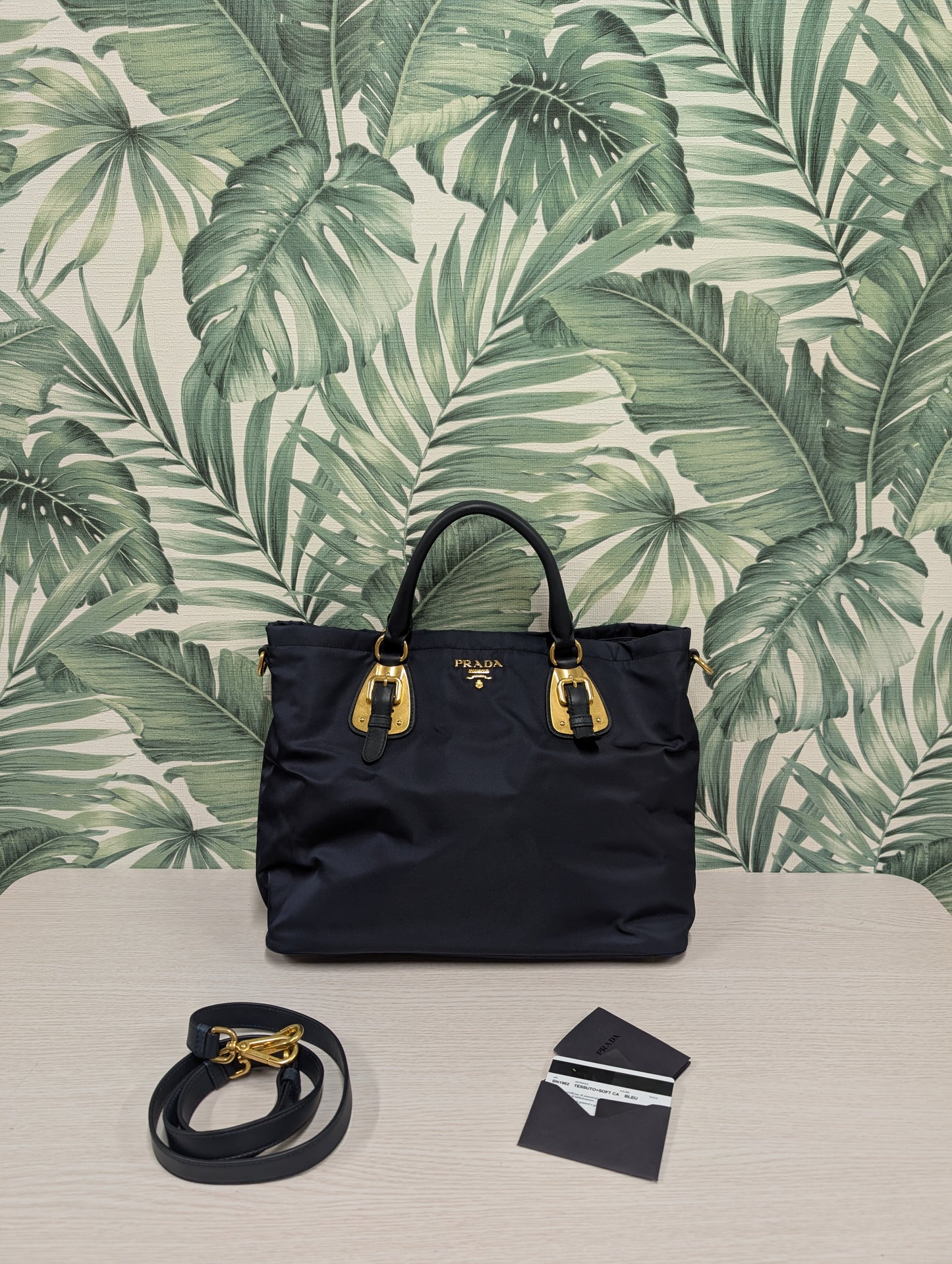 Tessuto Nylon And Soft Calf Leather Tote