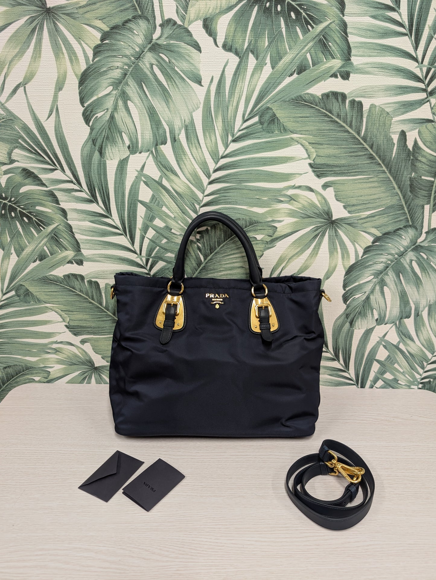 Tessuto Nylon And Soft Calf Leather Tote