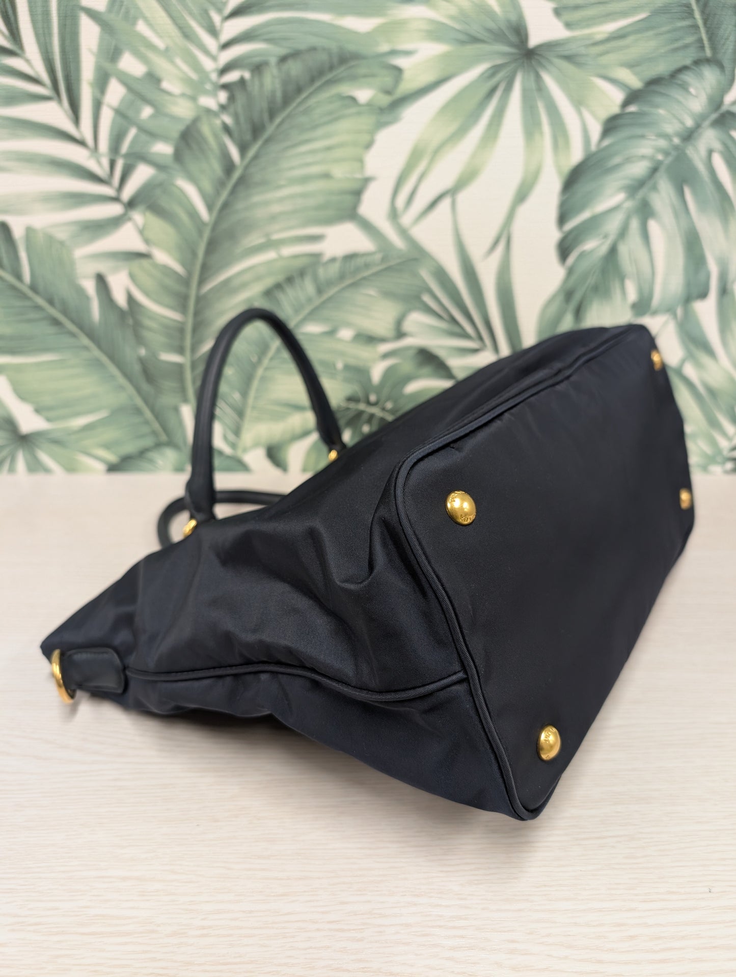Tessuto Nylon And Soft Calf Leather Tote