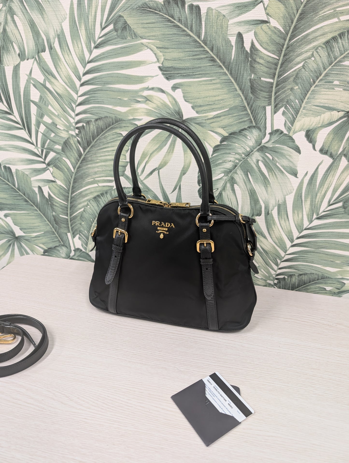 Tessuto Nylon Saffiano Leather