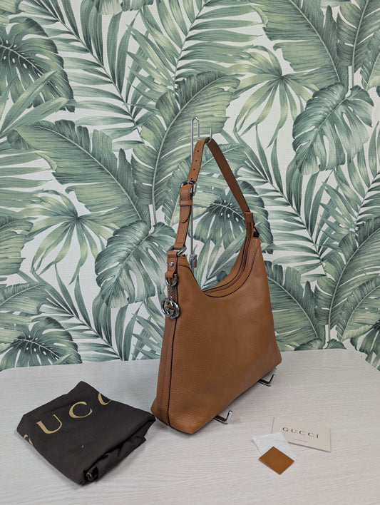 Interlocking G Hobo Leather